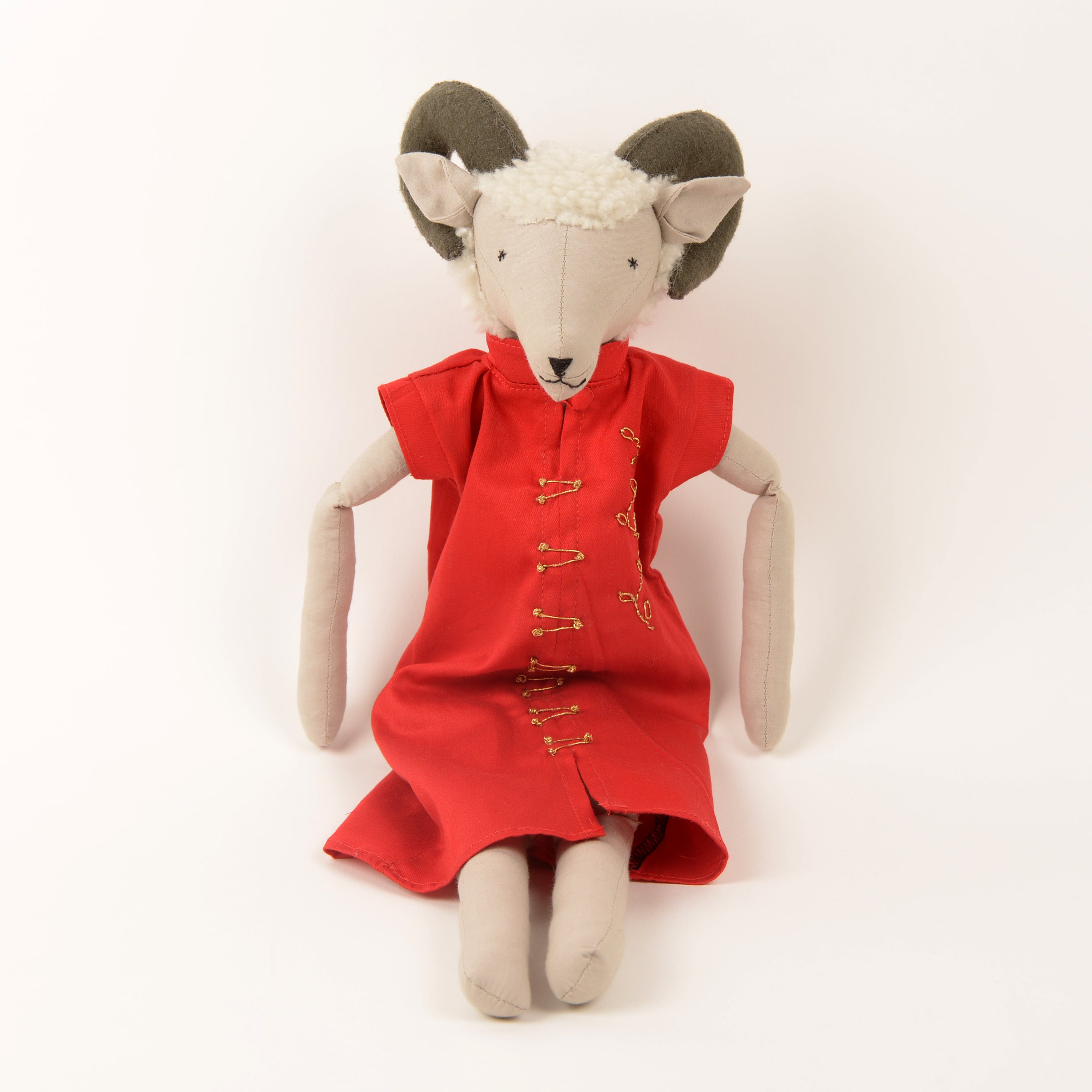 Hipi the Ram — Upcycled Plush Animal