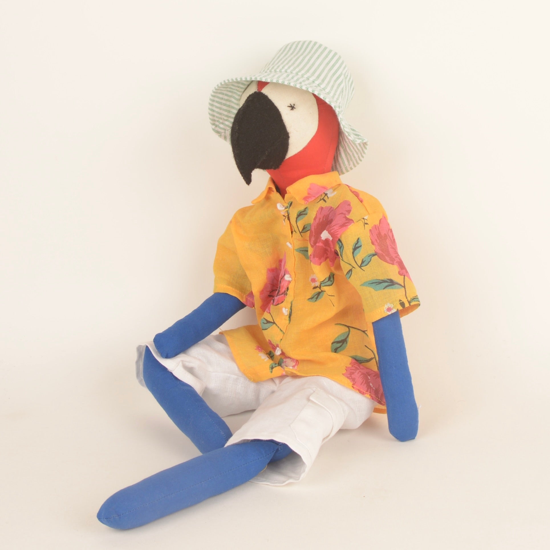 Leo the Parrot — Upcycled Plush Animal